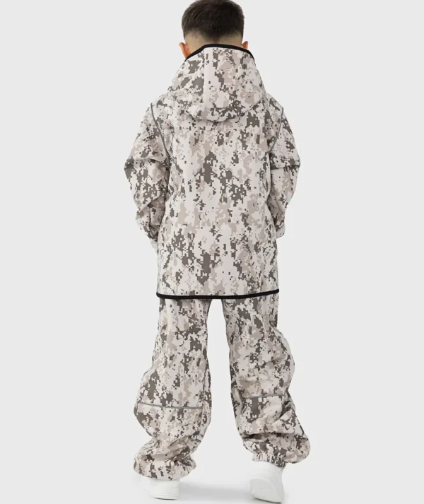 SET - Waterproof Softshell Pants And Hoodie Desert Camouflage