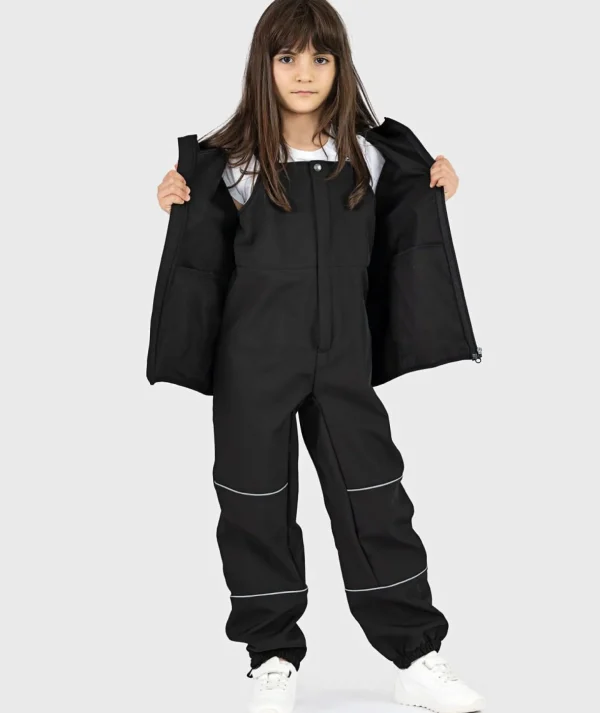 SET - Waterproof Softshell Hoodie And Shell Pants Black