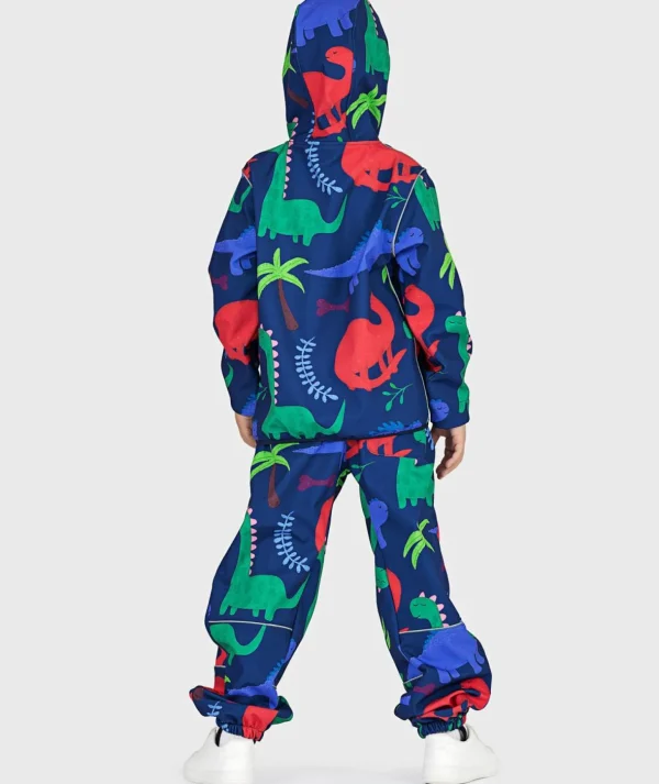 SET - Waterproof Softshell Pants And Hoodie Dinos