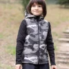 Softshell And Polar Fleece Hooded Vest Grey Military