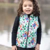 Softshell And Polar Fleece Hooded Vest Flowers And Birds Drawings