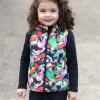 Softshell And Polar Fleece Hooded Vest Abstract Shapes