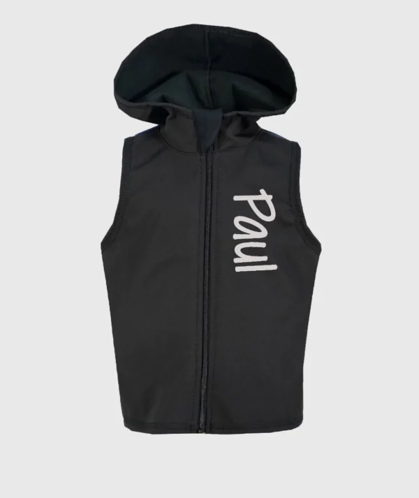 Softshell And Polar Fleece Hooded Vest Black/Dark Blue