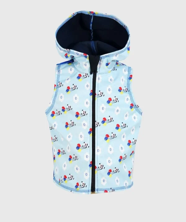 Softshell And Polar Fleece Hooded Vest Panda And Balloons