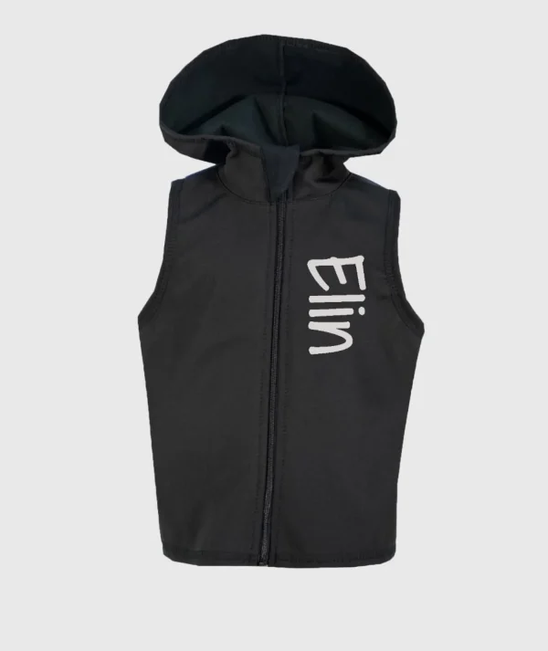 Softshell And Polar Fleece Hooded Vest Black/Blue