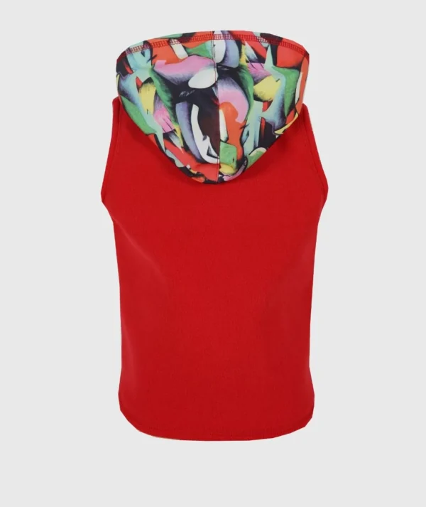 Softshell And Polar Fleece Hooded Vest Abstract Shapes