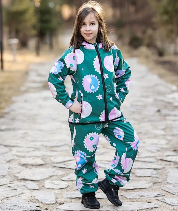 Thermal SET - Waterproof Softshell Pants And Hoodie Little Hearts