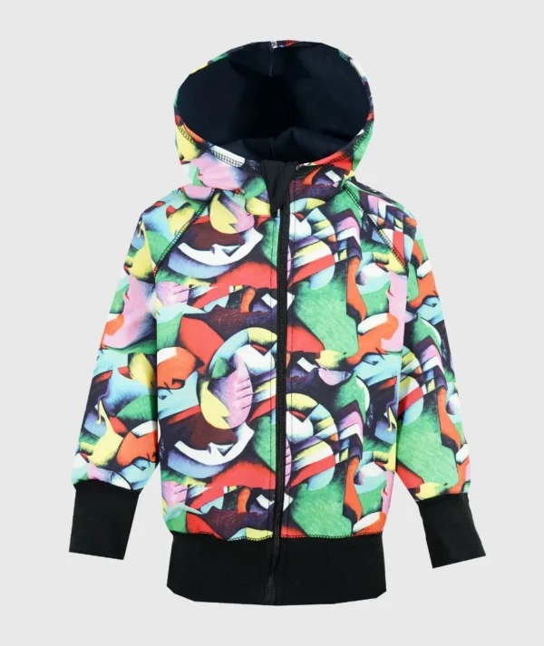 Waterproof Softshell Hoodie Abstract Shapes