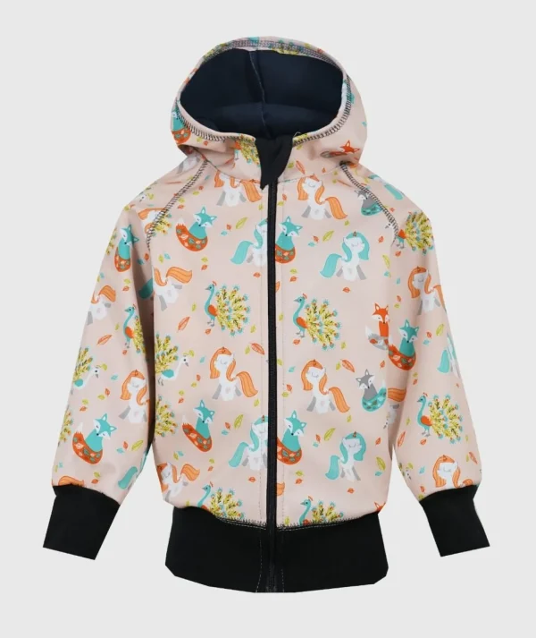 Waterproof Softshell Hoodie Beige Unicorns Tale