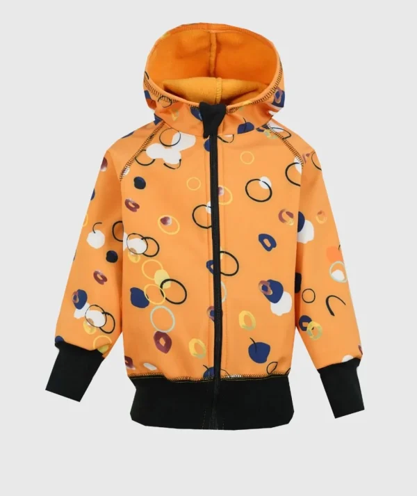 Waterproof Softshell Hoodie Circle Drawings Yellow