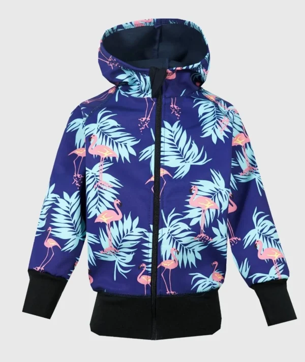 Waterproof Softshell Hoodie Flamingo Birds