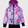 Waterproof Softshell Hoodie Exotic Flowers And Butterflies