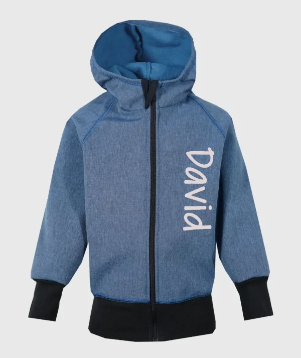 Waterproof Softshell Hoodie Faded Blue Melange