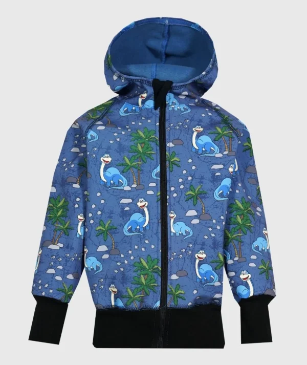 Waterproof Softshell Hoodie Joyful Dino Blue