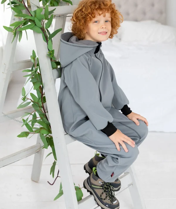 Waterproof Softshell Overall Comfy Dusty Grey Jumpsuit