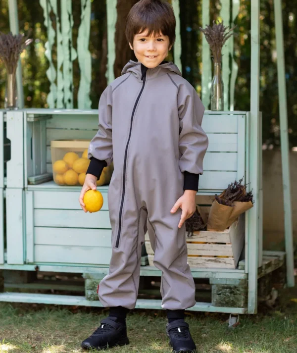 Waterproof Softshell Overall Comfy Grey Jumpsuit