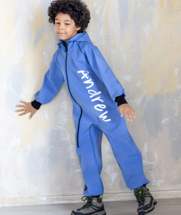 Waterproof Softshell Overall Comfy Morning Blue Jumpsuit