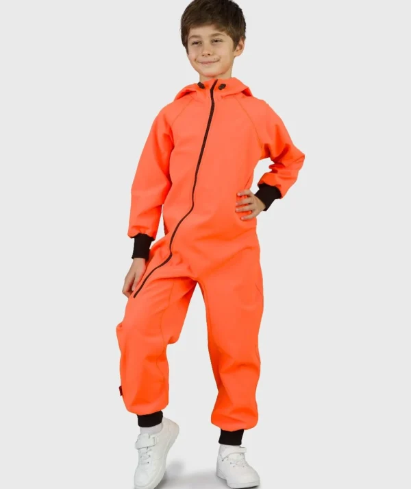 Waterproof Softshell Overall Comfy Neon Orange Jumpsuit