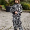 Waterproof Softshell Overall Comfy Grey Animal Print Jumpsuit