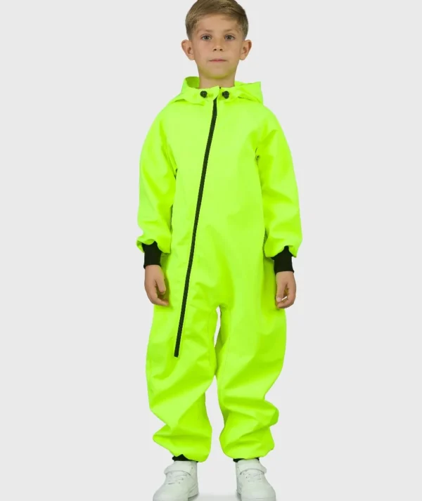 Waterproof Softshell Overall Comfy Neon Lime Jumpsuit