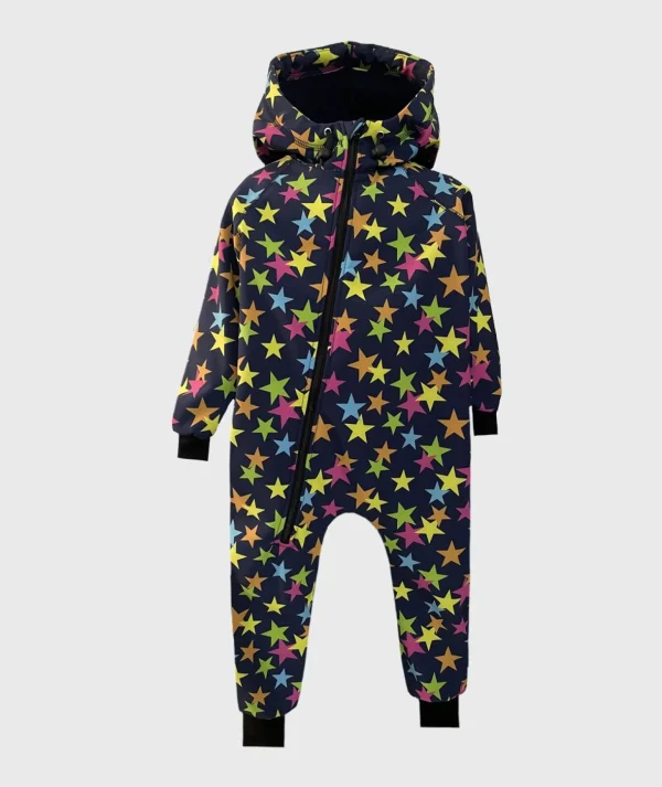 Waterproof Softshell Overall Comfy Multicolor Stars Jumpsuit