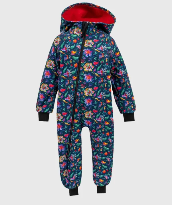 Waterproof Softshell Overall Comfy Fire Flower Jumpsuit