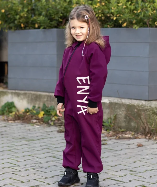 Waterproof Softshell Overall Comfy Burgundy Jumpsuit