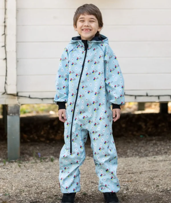 Waterproof Softshell Overall Comfy Panda And Balloons Jumpsuit