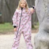 Waterproof Softshell Overall Comfy Panda And Rainbows Pink Bodysuit