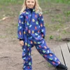 Waterproof Softshell Overall Comfy Denim Blue Birds Bodysuit