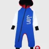 Waterproof Softshell Overall Comfy Blue/White/Red Jumpsuit