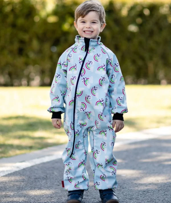 Waterproof Softshell Overall Comfy Panda And Rainbows Bodysuit