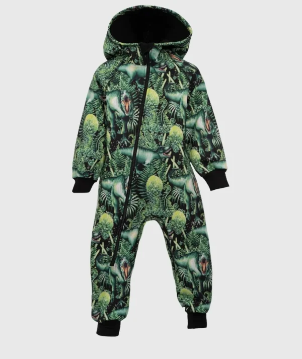 Waterproof Softshell Overall Comfy T-Rex Green Jumpsuit