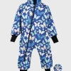 Waterproof Softshell Overall Comfy Denim Blue Butterflies Bodysuit