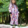 Waterproof Softshell Overall Comfy Forest Animals Pink Jumpsuit