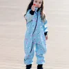 Waterproof Softshell Overall Comfy Unicorns And Rainbows Blue Bodysuit