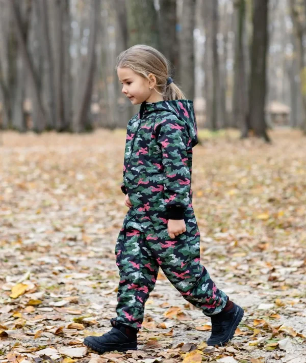 Waterproof Softshell Overall Comfy Green Camouflage Jumpsuit