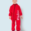 Waterproof Softshell Overall Comfy Red Striped Cuffs Jumpsuit