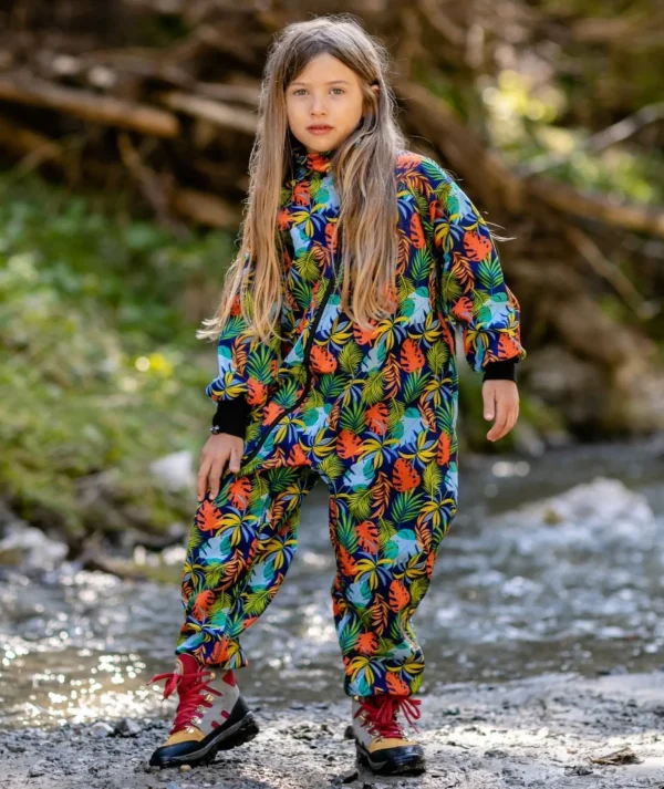 Waterproof Softshell Overall Comfy Colorful Leaves Bodysuit