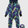 Waterproof Softshell Overall Comfy Dark Blue Dino Jumpsuit