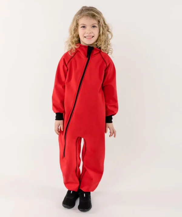 Waterproof Softshell Overall Comfy Red Bodysuit