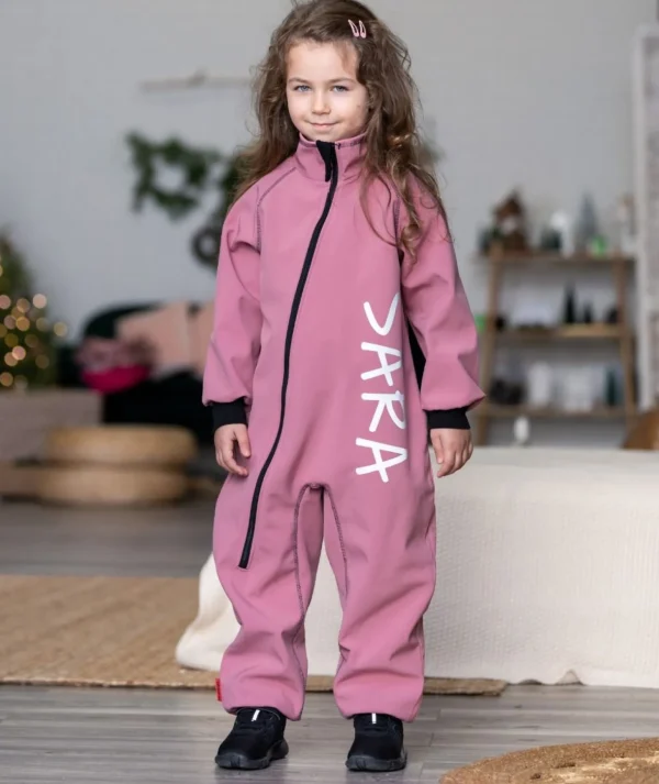 Waterproof Softshell Overall Comfy Dusty Pink Bodysuit