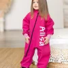 Waterproof Softshell Overall Comfy Rose Striped Cuffs Bodysuit