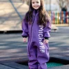 Waterproof Softshell Overall Comfy Purple Melange Jumpsuit