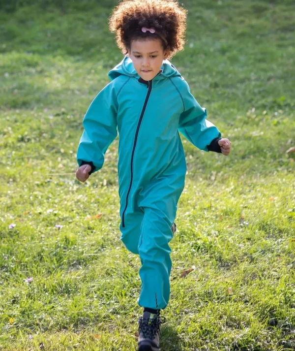 Waterproof Softshell Overall Comfy Teal Blue Jumpsuit