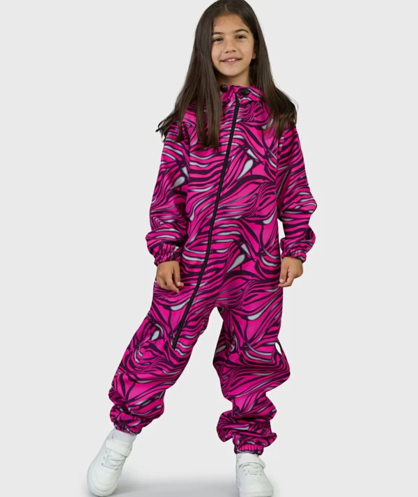 Waterproof Softshell Overall Comfy Tiger Fuchsia Jumpsuit