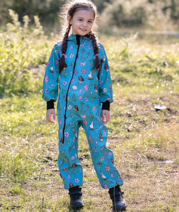 Waterproof Softshell Overall Comfy Hawaiian Girl Jumpsuit