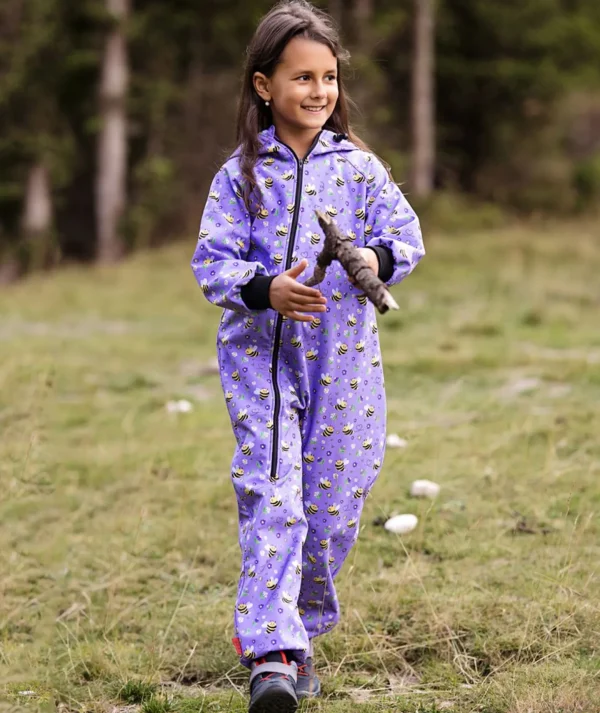 Waterproof Softshell Overall Comfy Bees And Flowers Jumpsuit