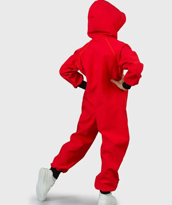 Waterproof Softshell Overall Comfy Fire Red Jumpsuit