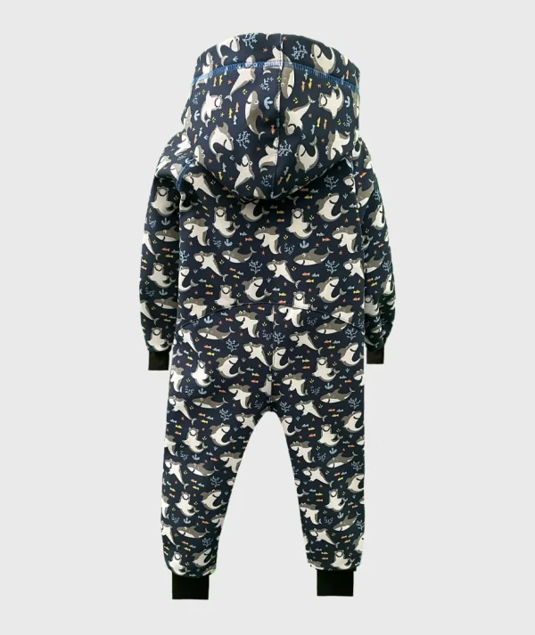 Waterproof Softshell Overall Comfy Smiley Sharks Jumpsuit